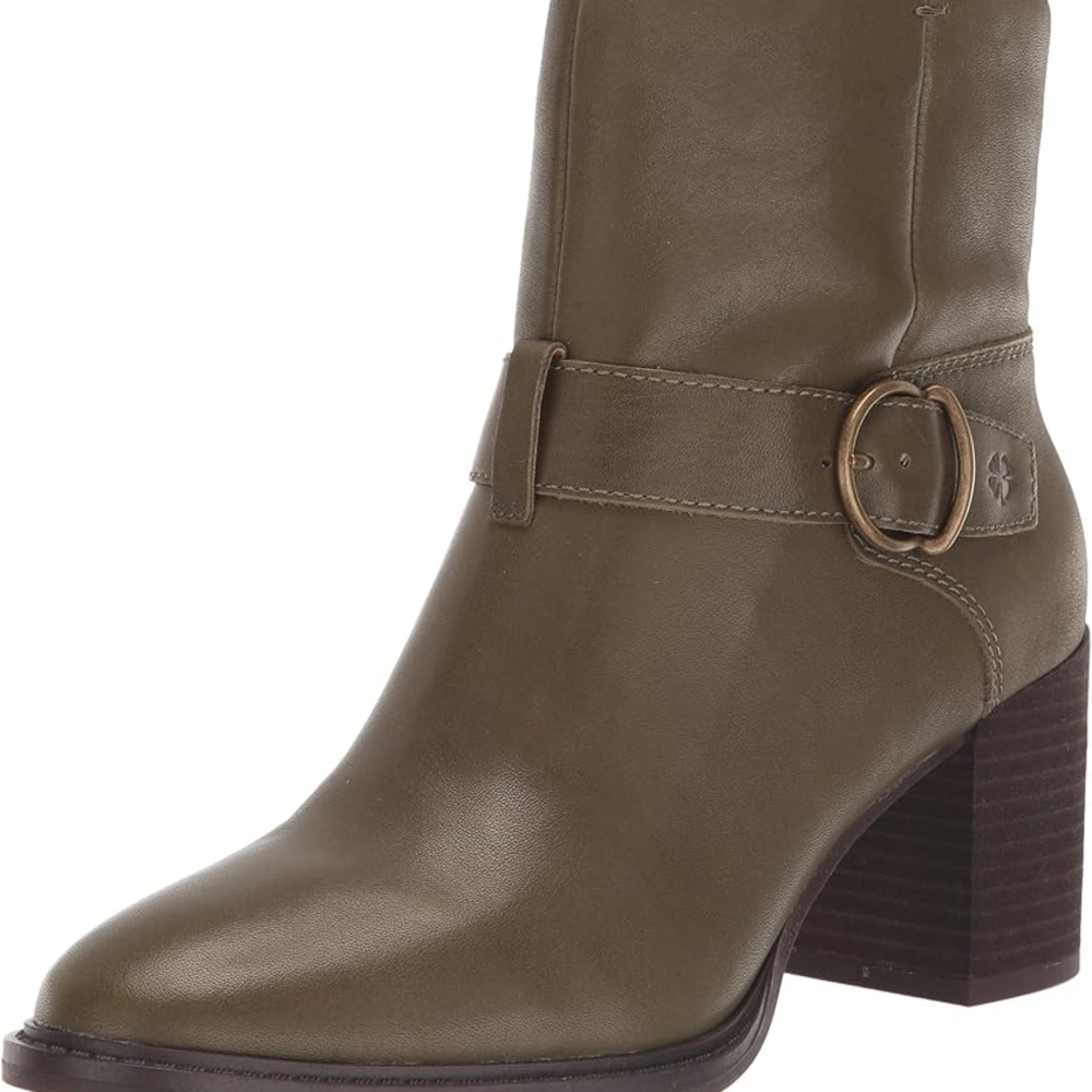 NWOT Lucky Brand Achelle Olive Green Leather Booties